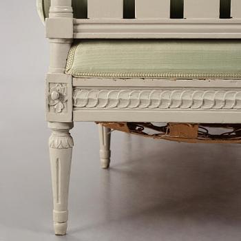 A Gustavian sofa, Stockholm, late 18th century.