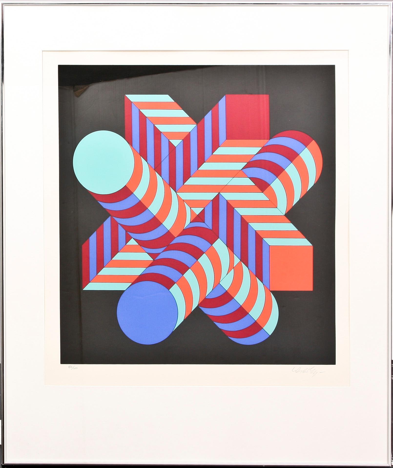 VICTOR VASARELY,  färgserigrafi, sign och numr 183/250.