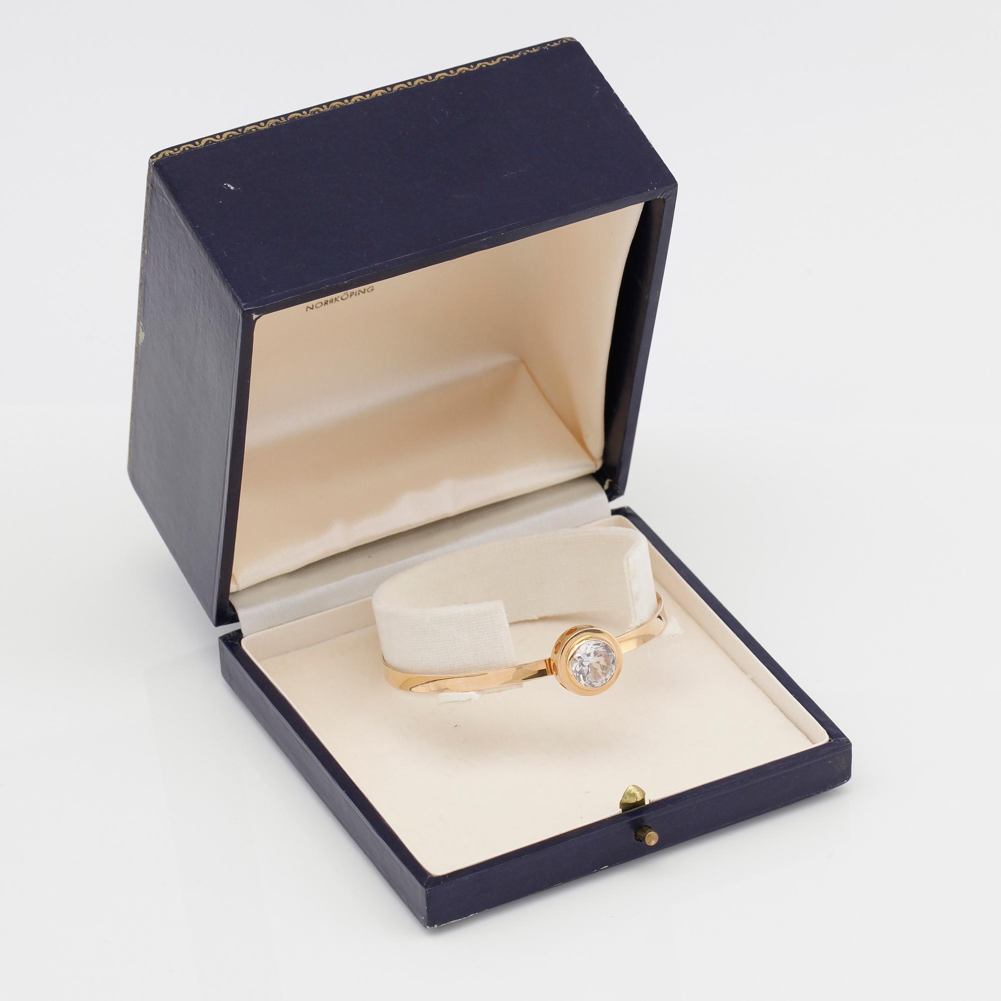 ARMBAND, 18K guld och bergskristall, svenska stämplar, 1969.