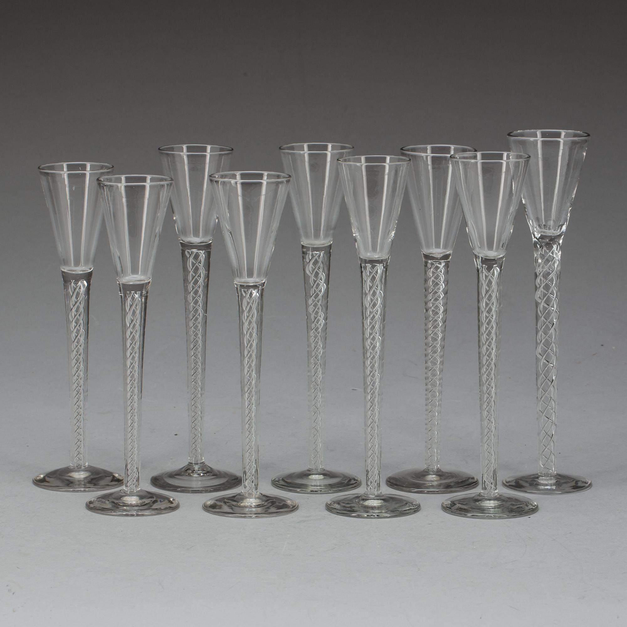 SPETSGLAS, 9 st snarlika, 18/1900-tal.