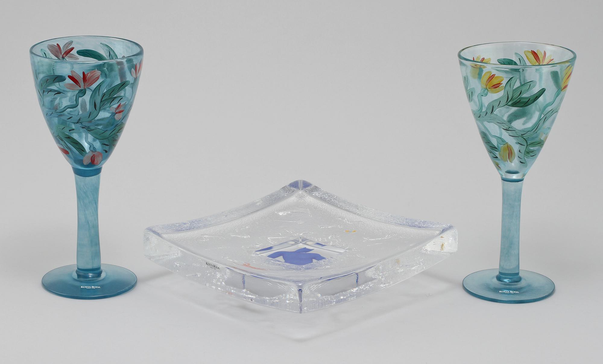FAT, samt GLAS, 2 st, glas, Bertil Vallien respektive Ulrica Hydman-Vallien, Kosta Boda, sekelskiftet 1900/2000.
