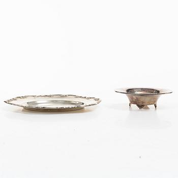 Bowl and dish, silver, Norway, first half of the 20th century.