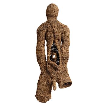 199. Ewa Pachucka, sculpture "The Open man", crocheted, ca 124 x 47 cm, signed Eva Jaroszyńska 1969.