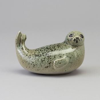 A Lisa Larson 'Seal' stone ware figure, for Gustavsberg.