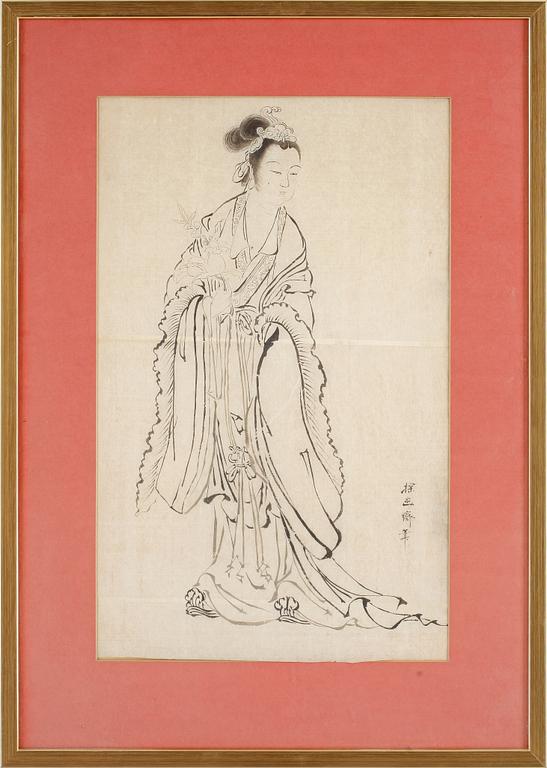 TUSCHTECKNING, Japan, 1900-tal.