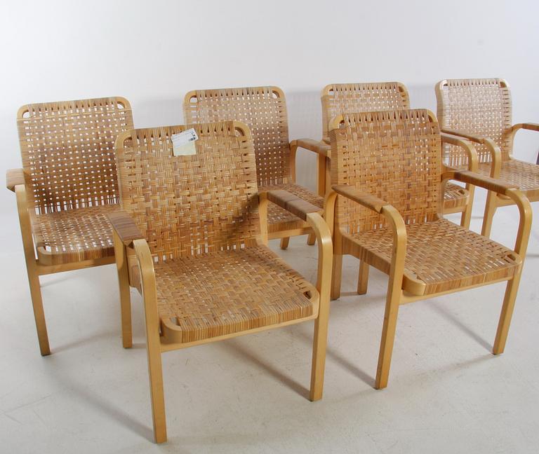 KARMSTOLAR, 6 st. Design Alvar Aalto.