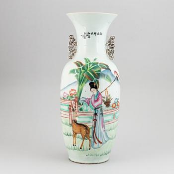 A Chinese famille rose floor vase, 20th century.