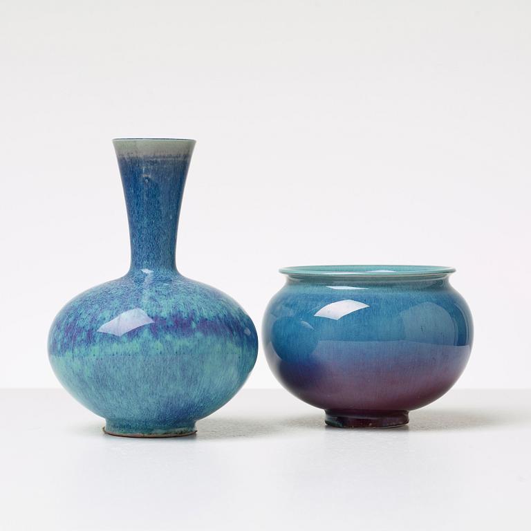 VAS samt SKÅL, stengods, Berndt Friberg, Gustavsberg Studio 1970 och -79.