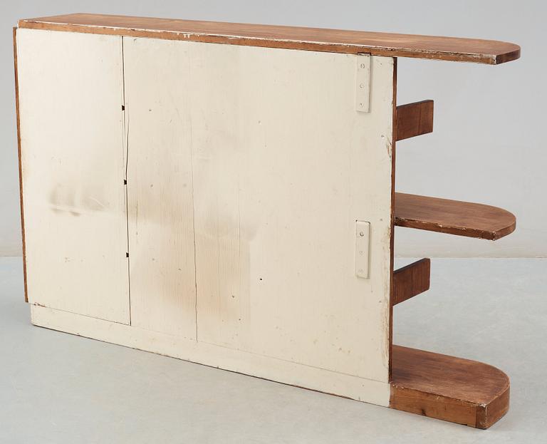 An Axel Einar Hjorth stained pine book shelf 'Lovö' by Nordiska Kompaniet, 1930's.