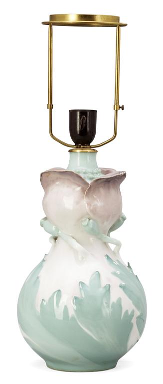 A Rörstrand Art Nouveau table lamp by Nils Emil Lundström, circa 1900.