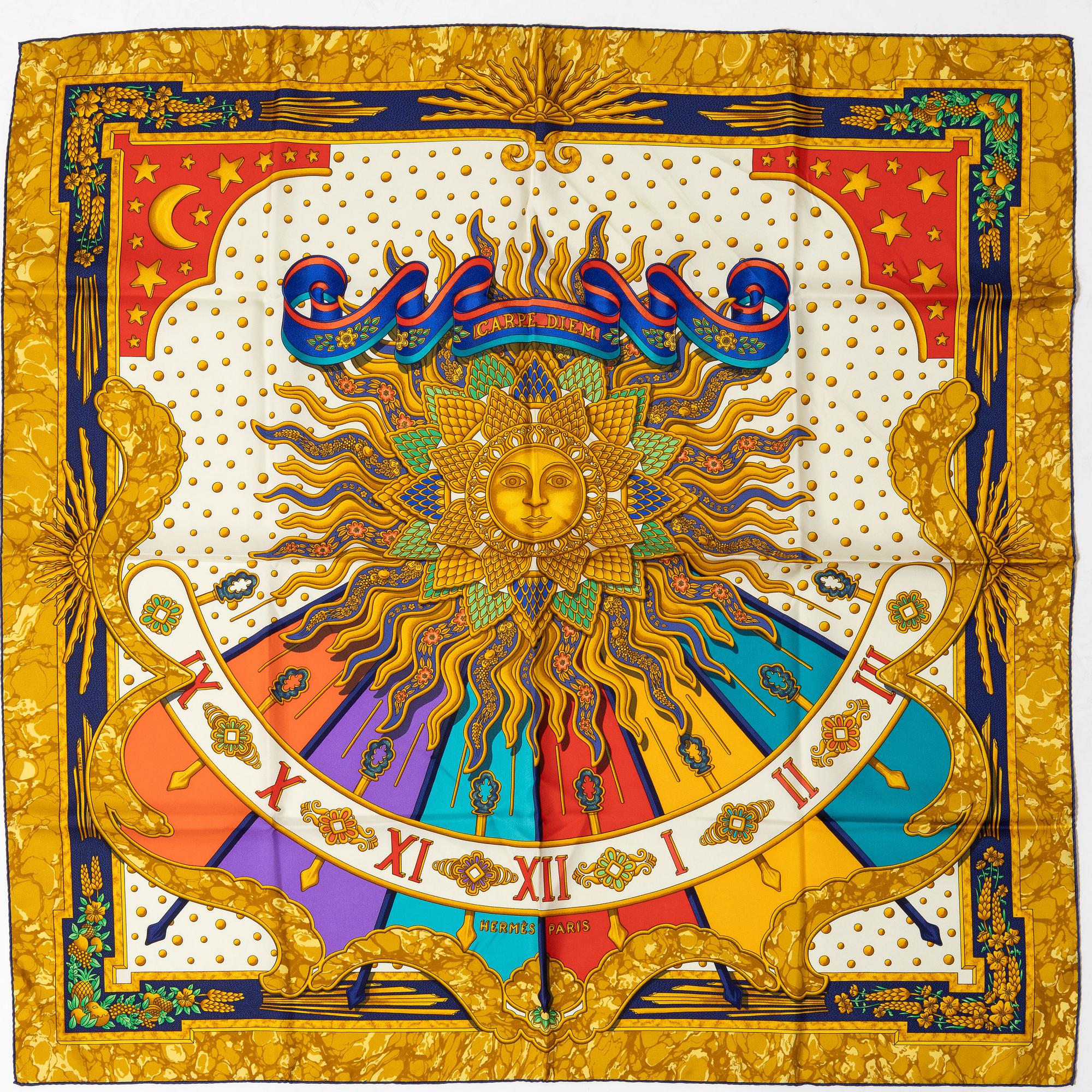 Hermès, scarf, "Carpe Diem".