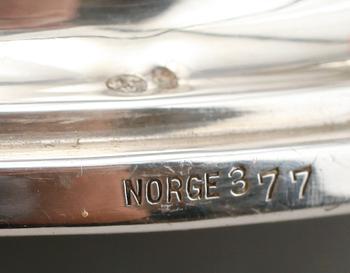 KANDELABRAR, 1 par, silver, Norge, 1940-tal. Fyllda.