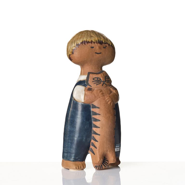 Lisa Larson, figurines 2 pcs, stoneware, polar bear from the Skansen series, and Pelle from Larson's children.