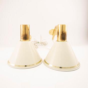 Wall lamps, a pair of Örsjö lighting from the late 20th century.