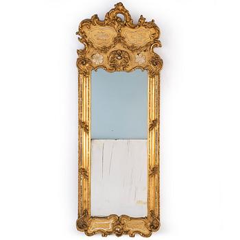 A late 19th century mirror and console table.