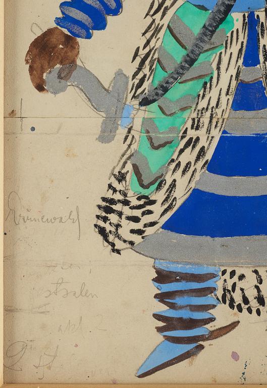 ISAAC GRÜNEWALD, gouache på papper, signerad.