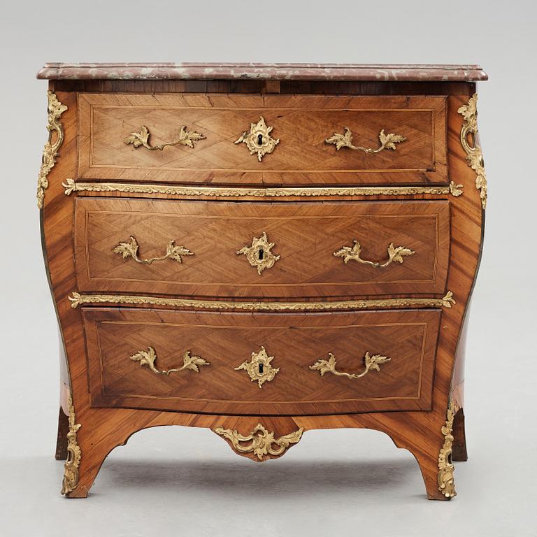 A Rococo commode by Johan Erhardt Wilhelm, (Stockholm 1757-1786).