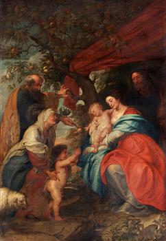 264. Peter Paul Rubens His studio, The holy family under an apple tree.