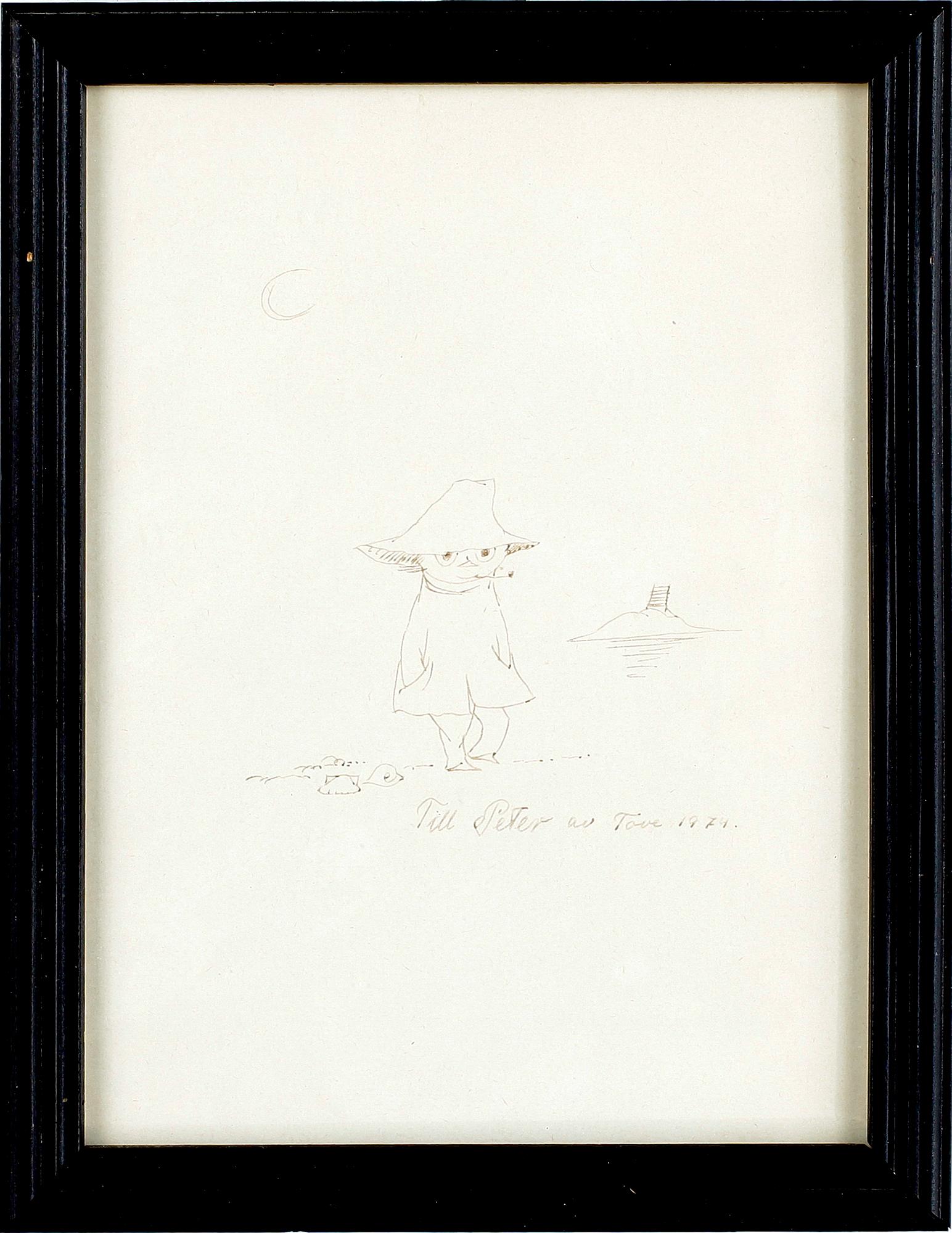 TOVE JANSSON, teckning, sign o dat 1974.