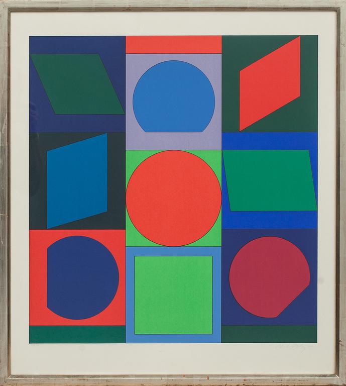 VICTOR VASARELY, färglitografi, signerad och numrerad 51/150.