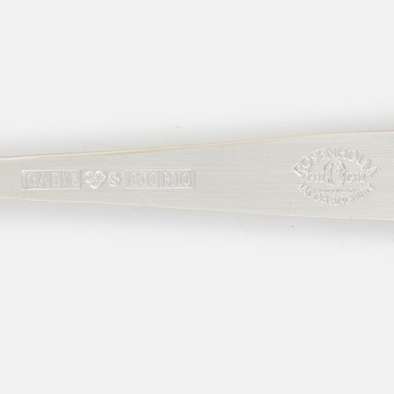 Jacob Ängman, a set of twelve 'Rosenholm' silver coffee spoons, jubilee edition, GAB, 1982.