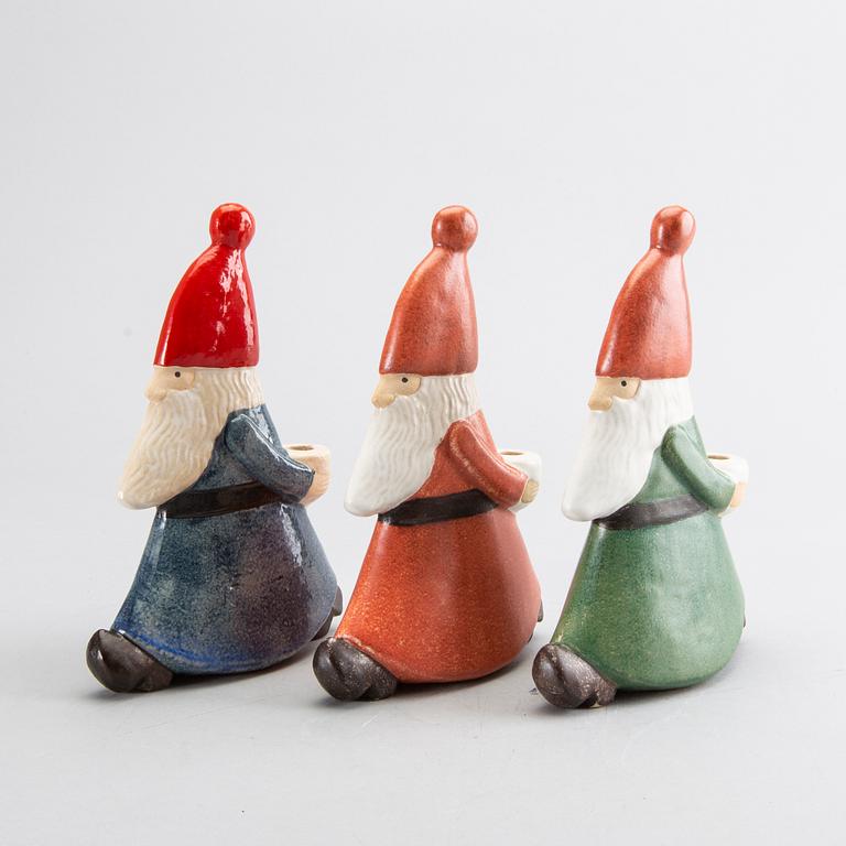 LISA LARSON, Figurines/Candleholders, 3 st, stoneware, Gustavsberg.