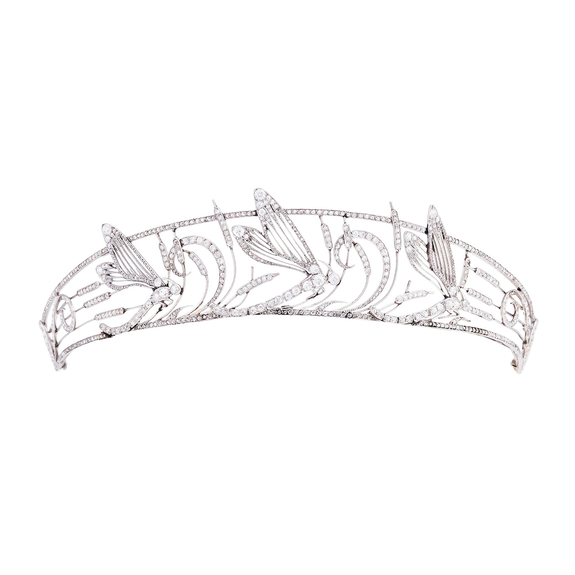 Tiara, Boucheron, 1909, platina med diamanter, signerad Boucheron Paris.