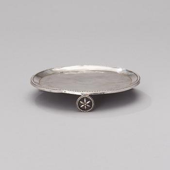 A SMALL SILVER TRAY, unmarked, South America 19th century.