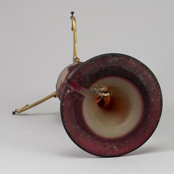 An Emile Gallé Art Nouveau cameo glass table lamp, Nancy, France.