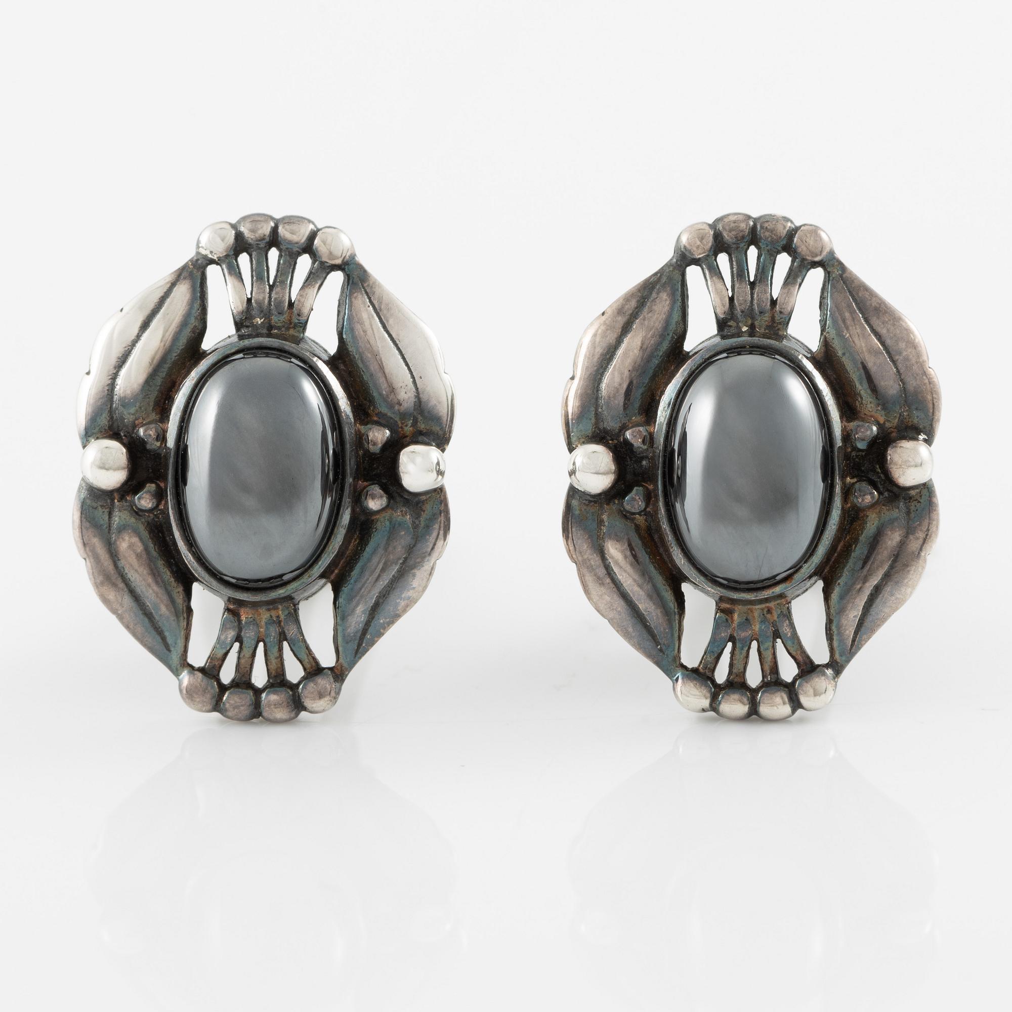 Georg Jensen, ett par örhängen, sterlingsilver.