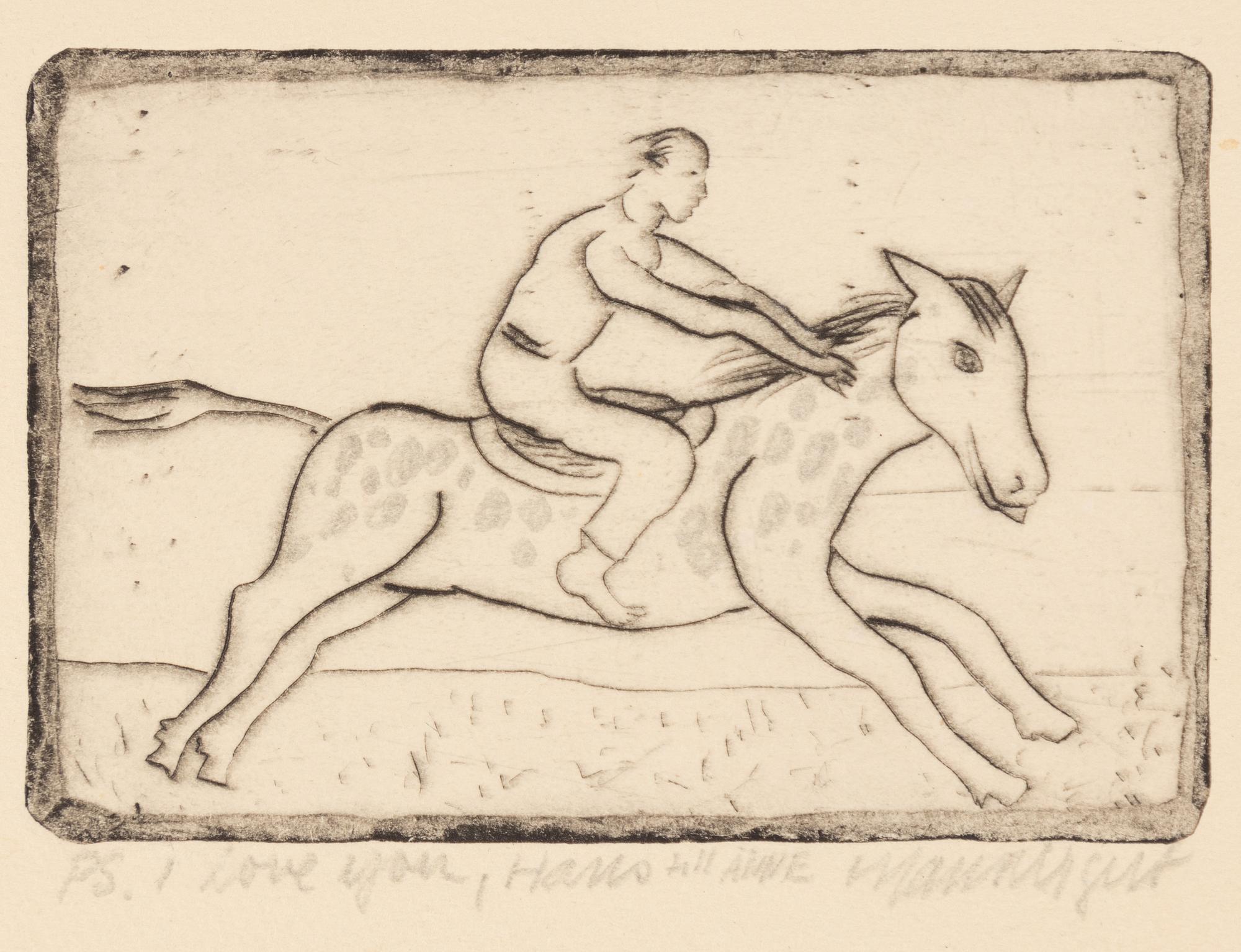 Hans Wigert, häst med jockey.