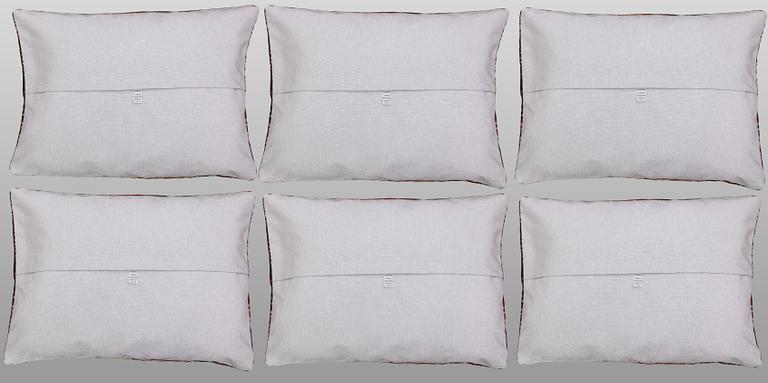 Cushion covers, 6 pcs, Kelim, older Anatolian fragments.