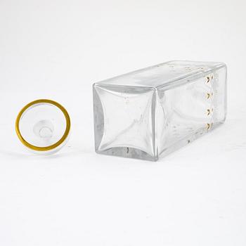 Karaff med propp, glas, "Odelberg junior", Kosta, 1900-tal.
