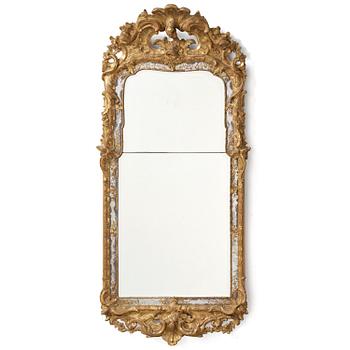 109. A Swedish Rococo mirror.