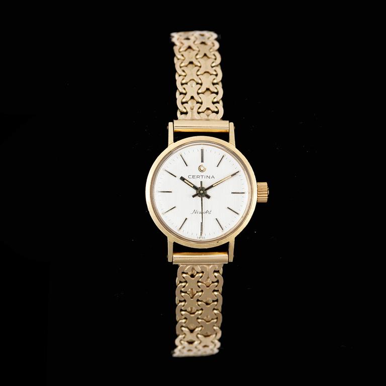 ARMBANDSUR, dam, Certina, 18k guld, 1970-tal. Vikt ca 34,9 gram.