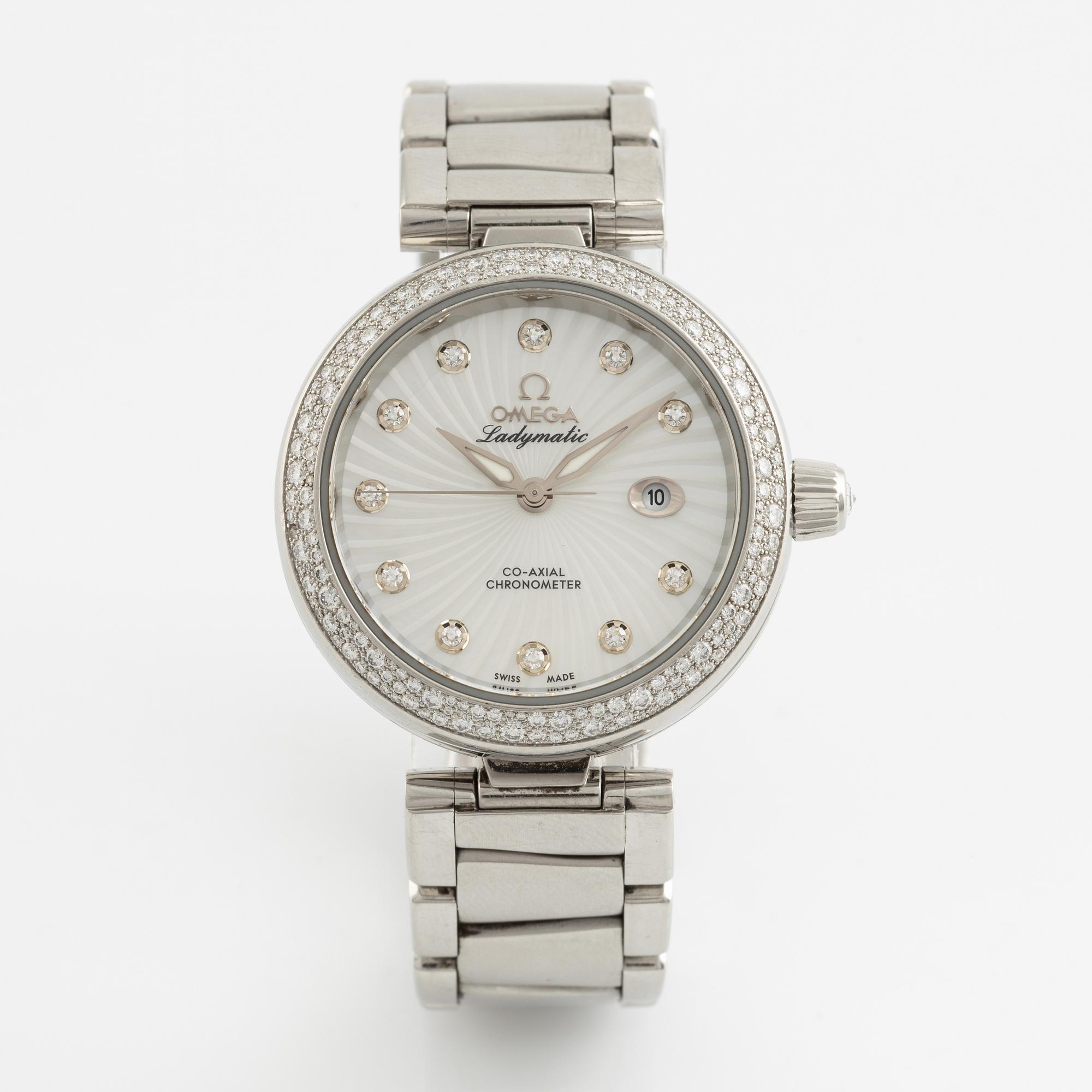 Omega, De Ville, Ladymatic, Co-Axial, "Diamond Dial", Chronometer, armbandsur, 34 mm.