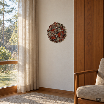 Britt-Louise Sundell, A 1960s wall relief by Britt-Louise Sundell, Gustavsberg.