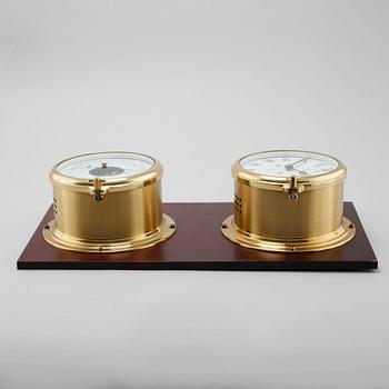 A barometer and clock by Schatz, Germany, second half of the 20th century.