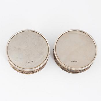 A Pair of Portuguese Sterling Silver Coasters, makers mark Topazio.