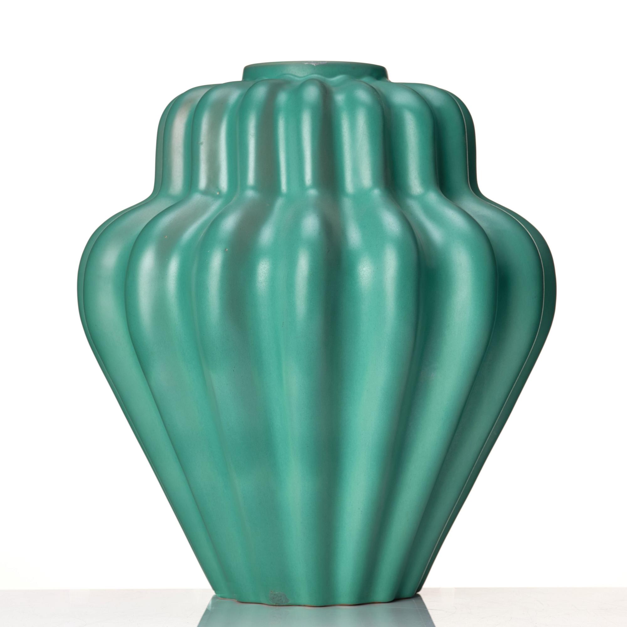 Ewald Dahlskog, two faience vases, Bo Fajans 1930's.
