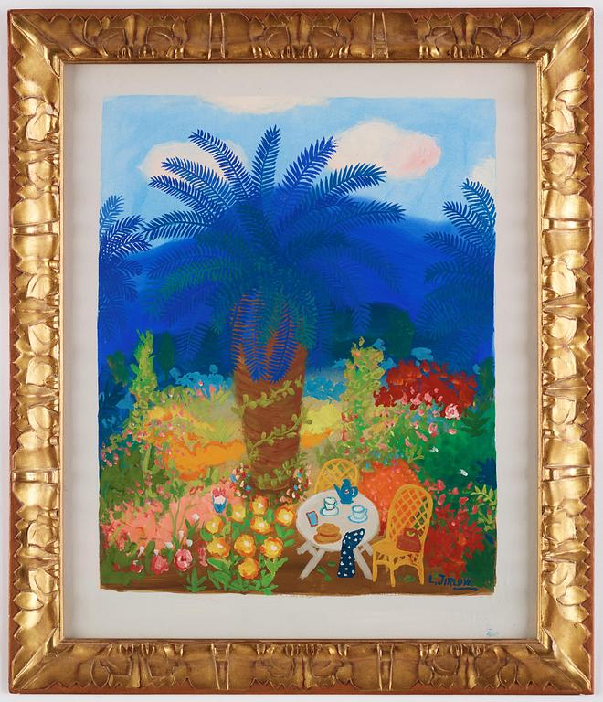 Lennart Jirlow, Trädgårdsmotiv med palm.