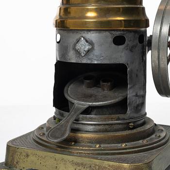 Two Steam engines,  Märklin and Gebrüder Bing. Early 20th century.