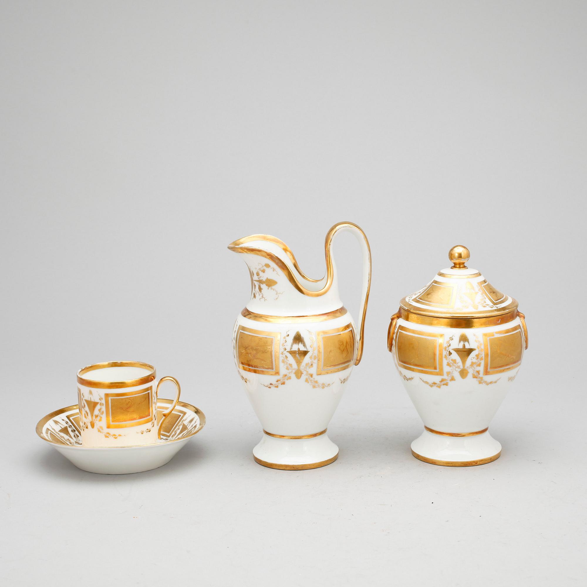 KAFFESERVIS, 10 delar, senempire, märkta Lefebvre, Paris, 1800-tal.