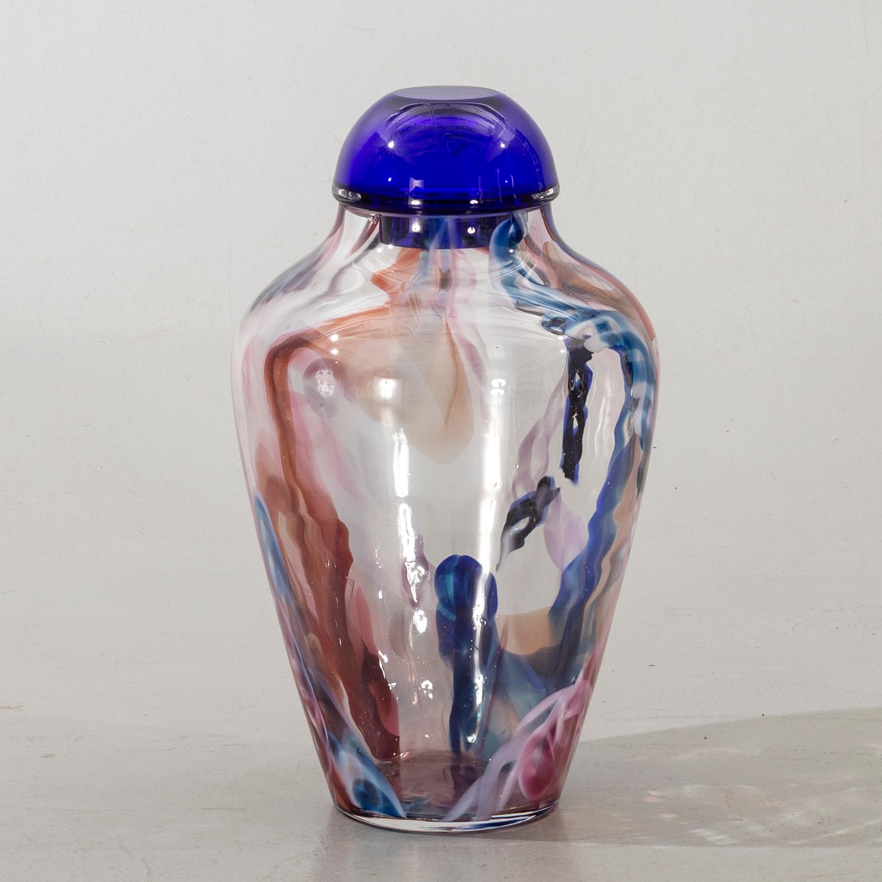 LARS HELLSTEN, lidded urn, signed.