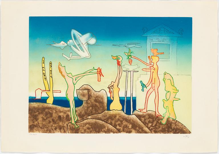 ROBERTO MATTA, MAPP med 10 färgetsningar, 1975, signerade 59/125.