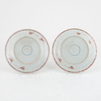 Tallrikar, sex stycken, porslin. Qingdynastin, Kangxi (1662-1722).