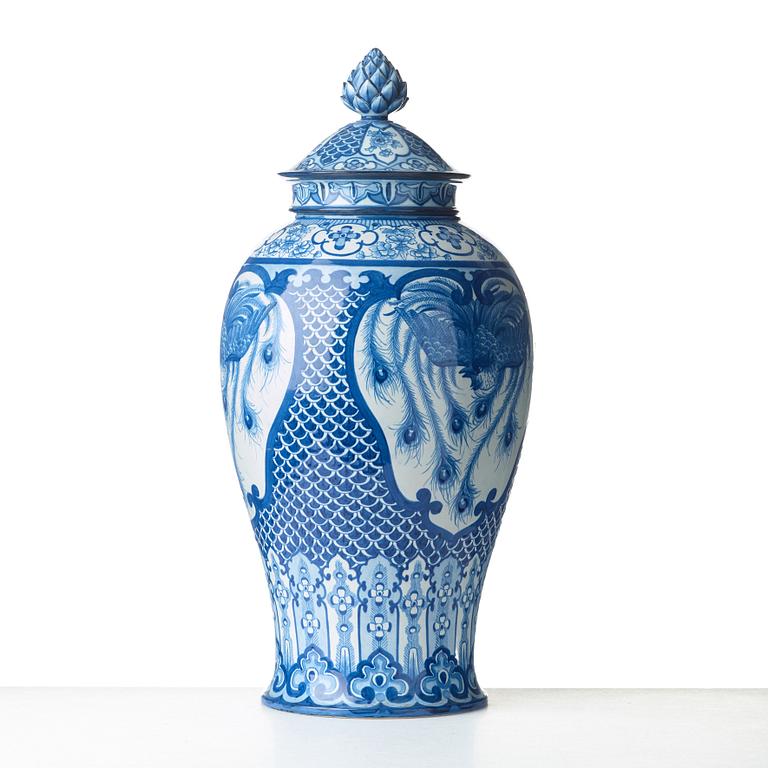 Gunnar Wennerberg, & PEDER MÖLLER, a creamware lidded jar, Gustafsberg, Sweden 1896.