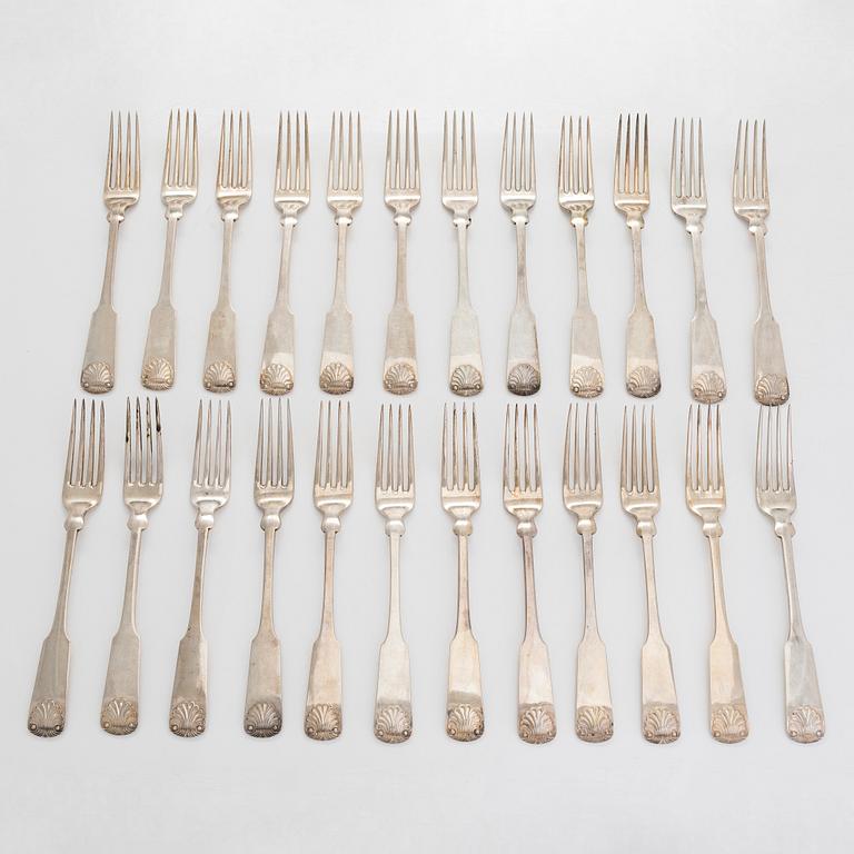 A 124-piece set of Danish silver cutlery, maker's mark of K. C. Hermann, Copenhagen,  1914-36, main part marked in 1914.
