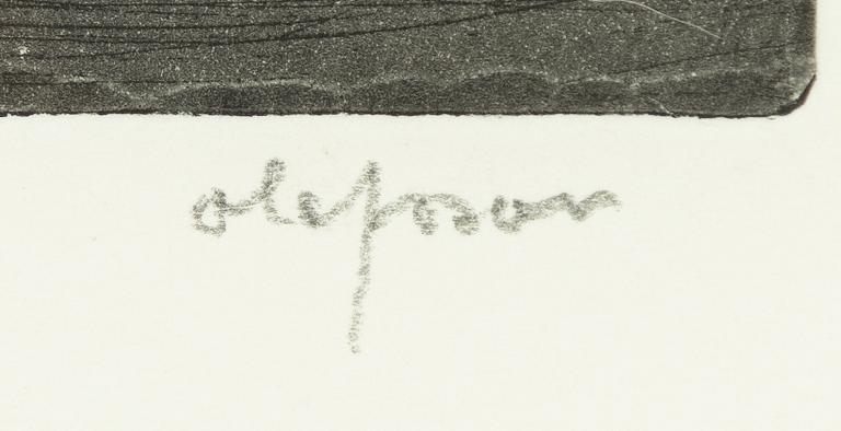 Pierre Olofsson, etchings, 5 pcs, signed and numbered.