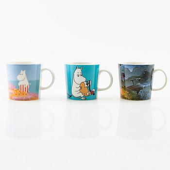 Muggar, 9 st, Moomin characters/Mumin, Arabia, Finland.